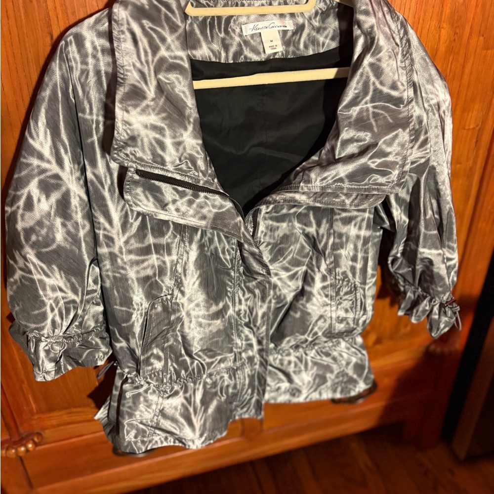 🐶Silver Patterned light Jacket Y2K